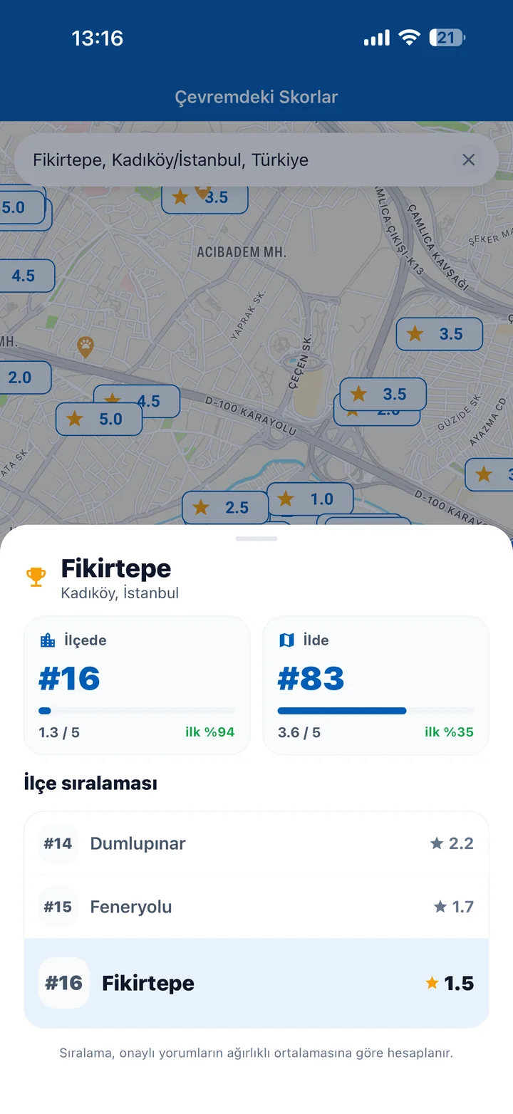 EvSkor uygulama ekranı